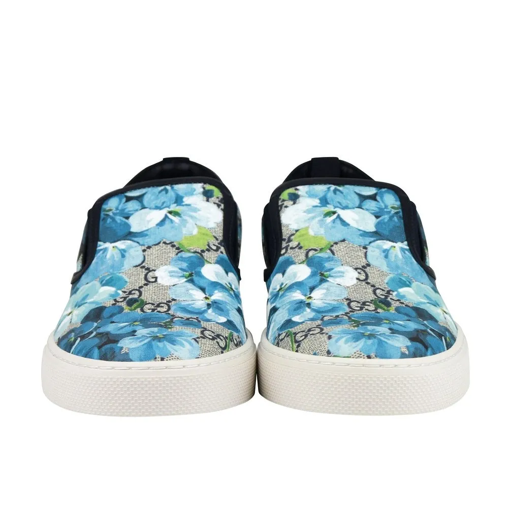 Gucci Men's GG Blooms Print Slip on Sneaker in Blue