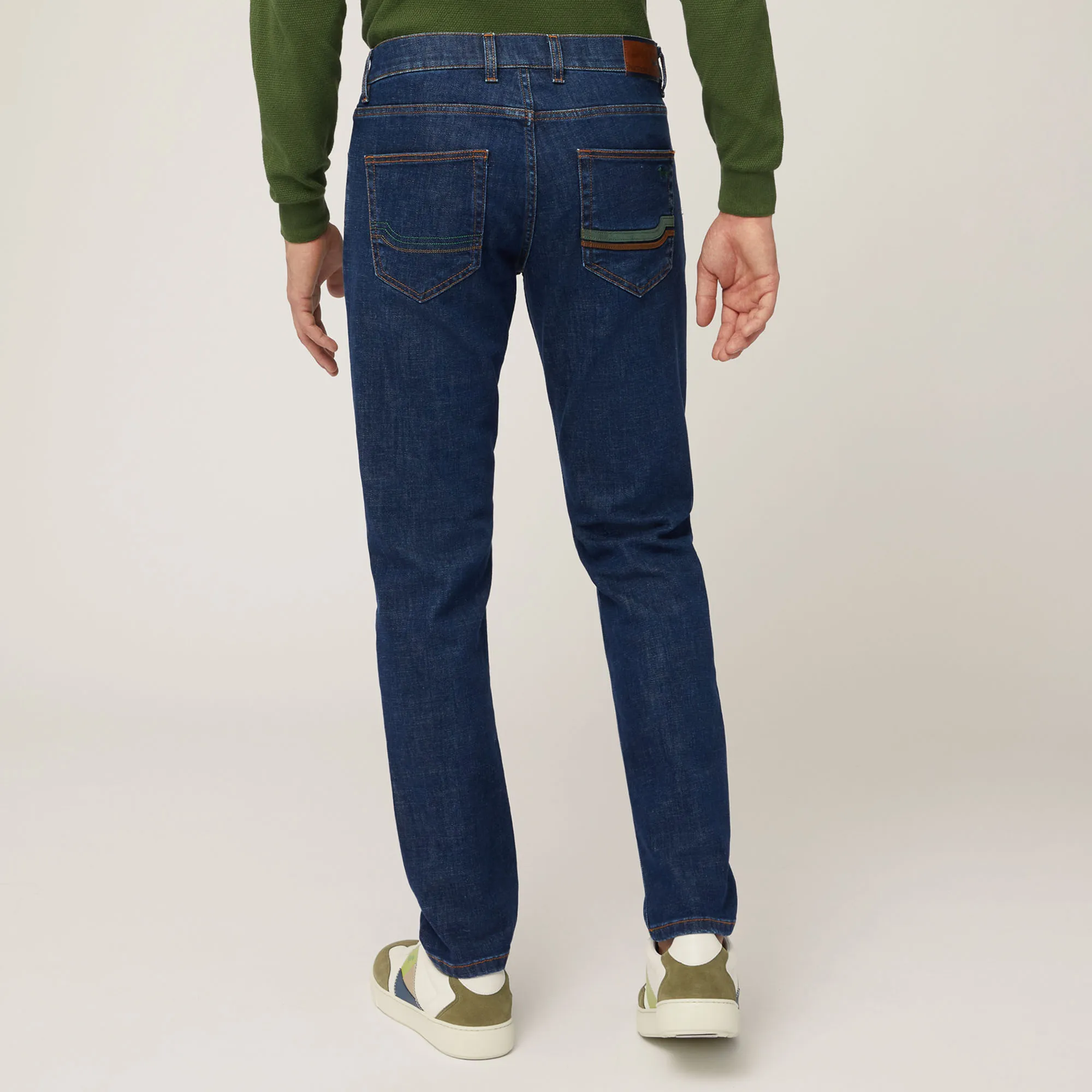 Harmont & Blaine Narrow 5 Pocket Jeans with Inserts - Denim