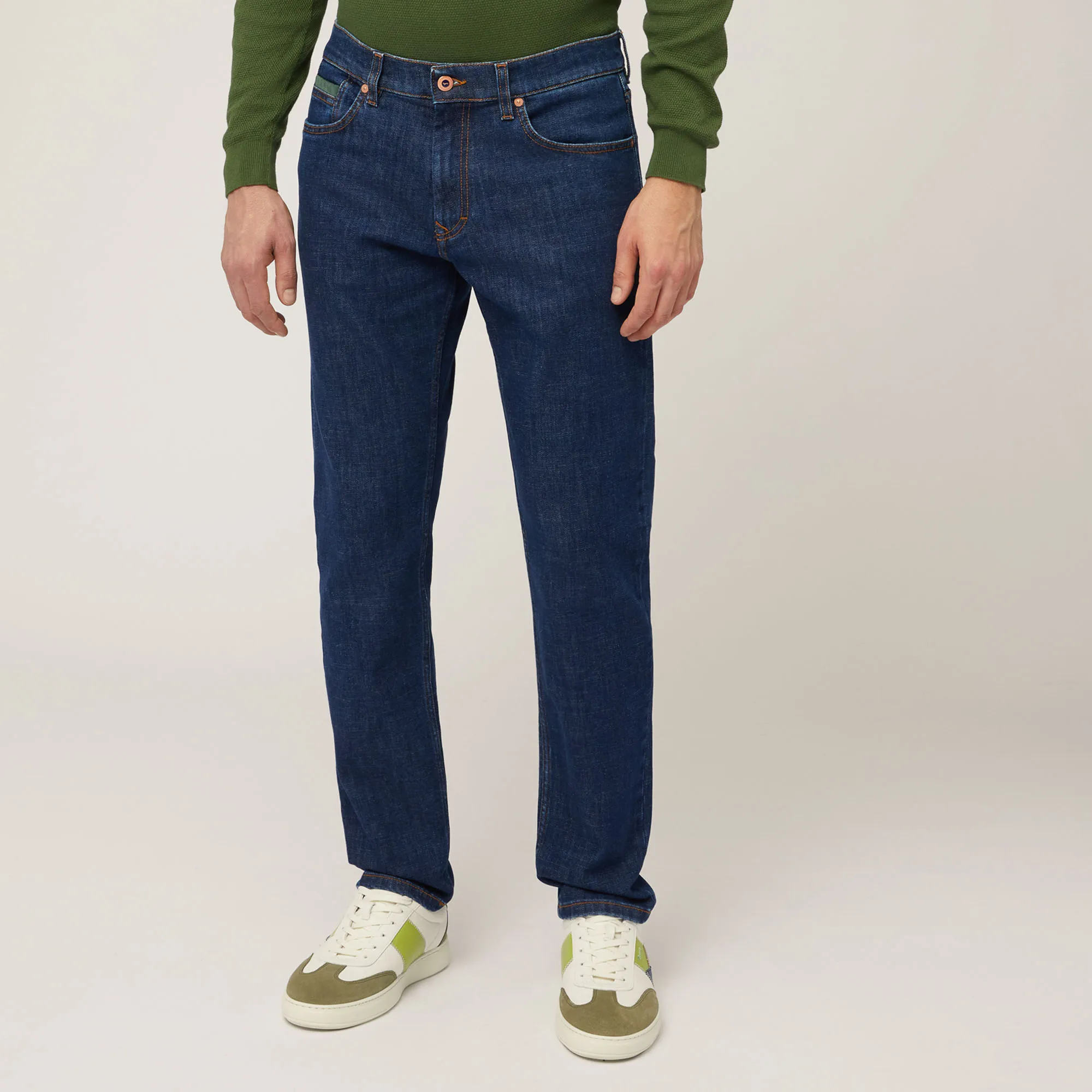 Harmont & Blaine Narrow 5 Pocket Jeans with Inserts - Denim