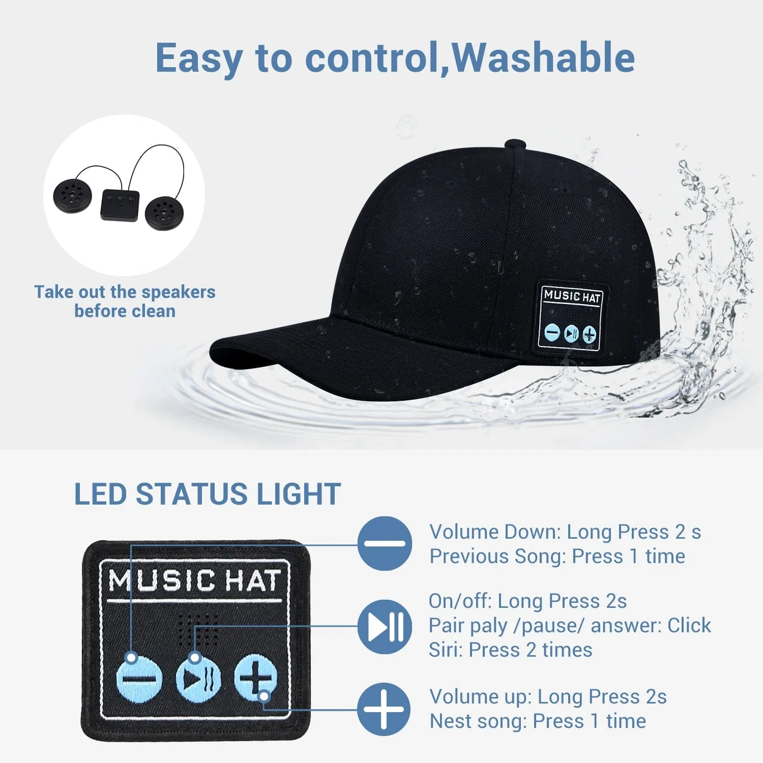 Hat with Bluetooth Speaker