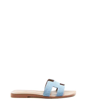 Hermes Blue Denim Oran Sandals - 40
