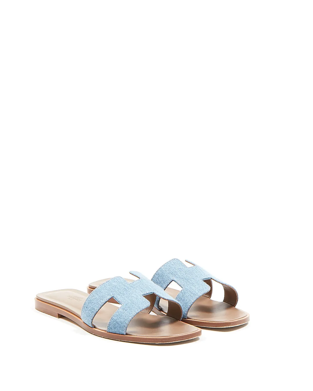 Hermes Blue Denim Oran Sandals - 40