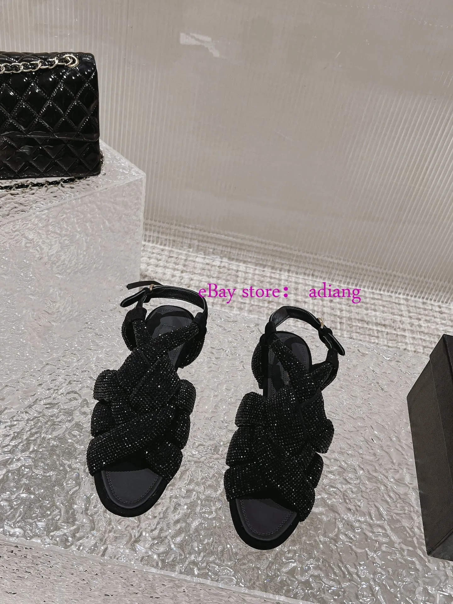hot drill & lamb leather flats sandals fashion shoes women 2023 black white 35-41