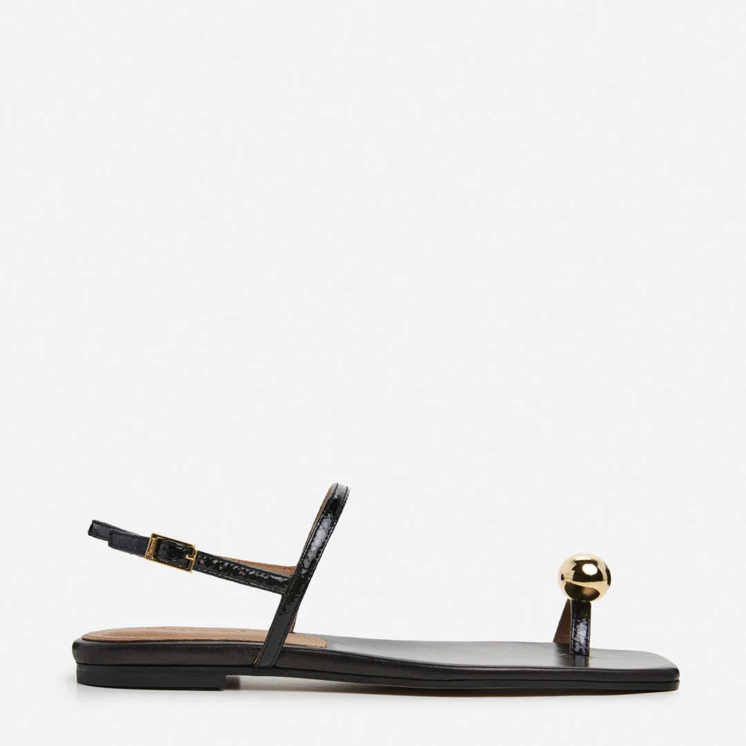 Idris Leather Snake Black