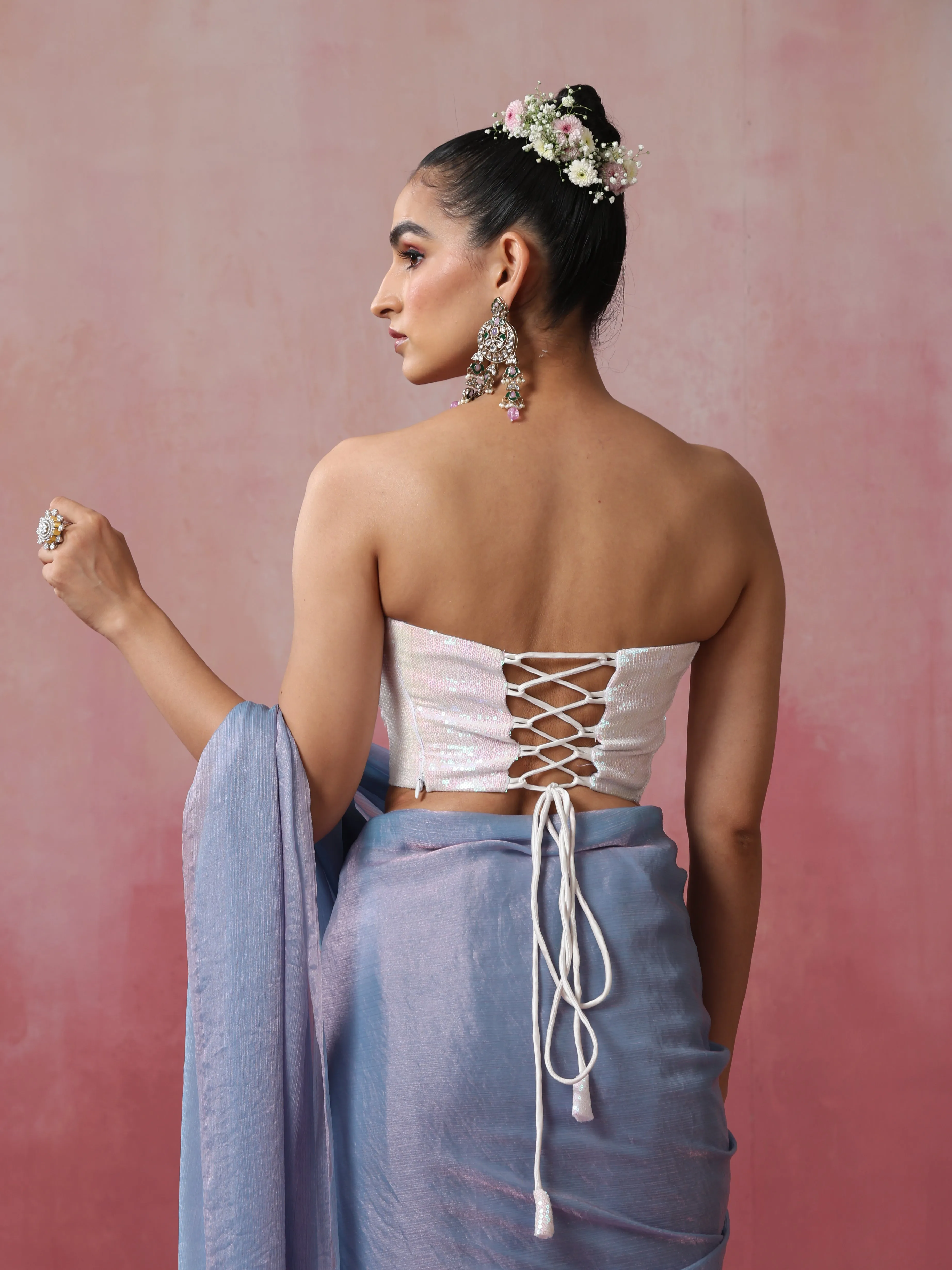 Irridescent Sequin Corset Blouse