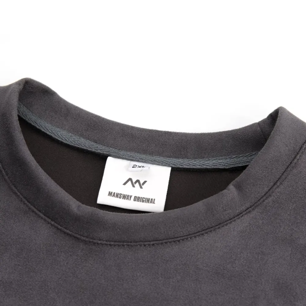 Japanese Suede Letter Print T-shirt