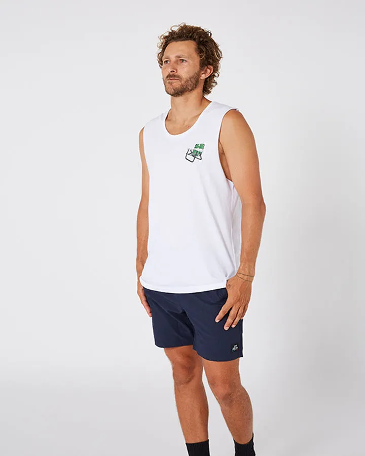Jetpilot Get Lost Mens Muscle Tee - White