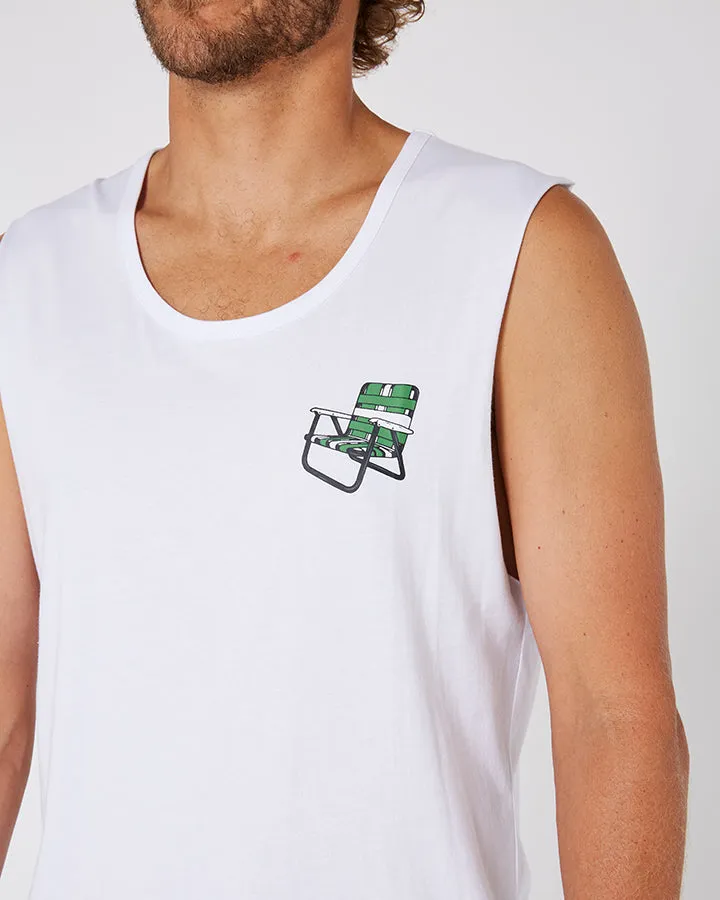 Jetpilot Get Lost Mens Muscle Tee - White