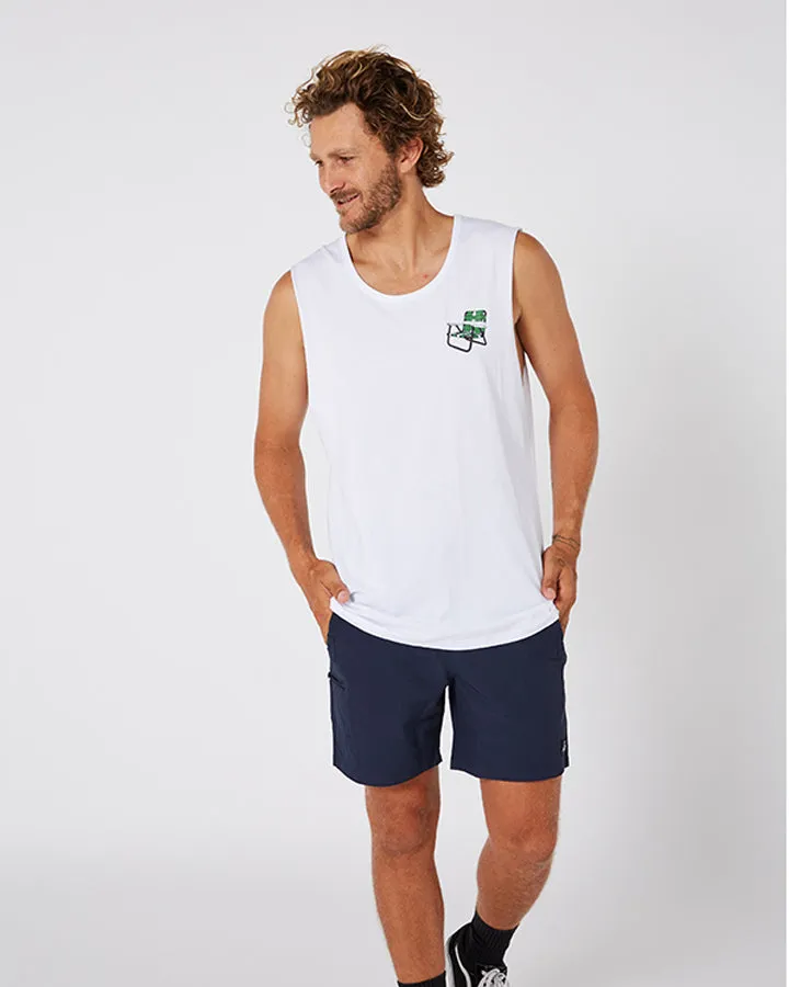 Jetpilot Get Lost Mens Muscle Tee - White