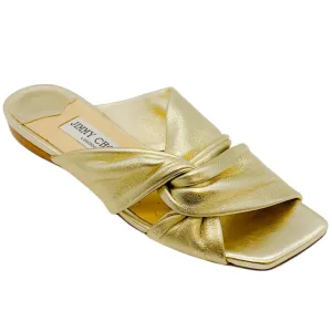 Jimmy Choo Gold Metallic Nappa Leather Sandal