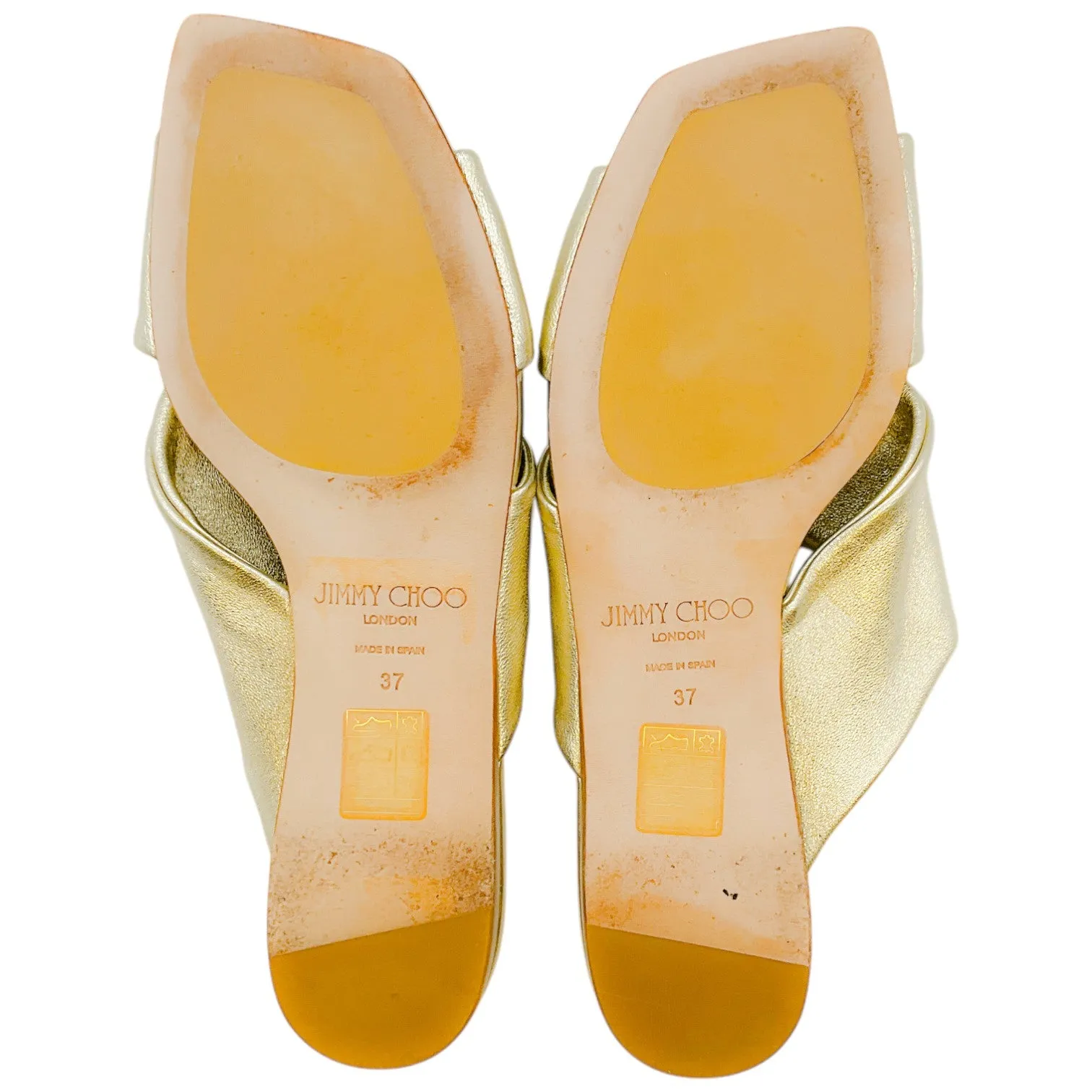 Jimmy Choo Gold Metallic Nappa Leather Sandal