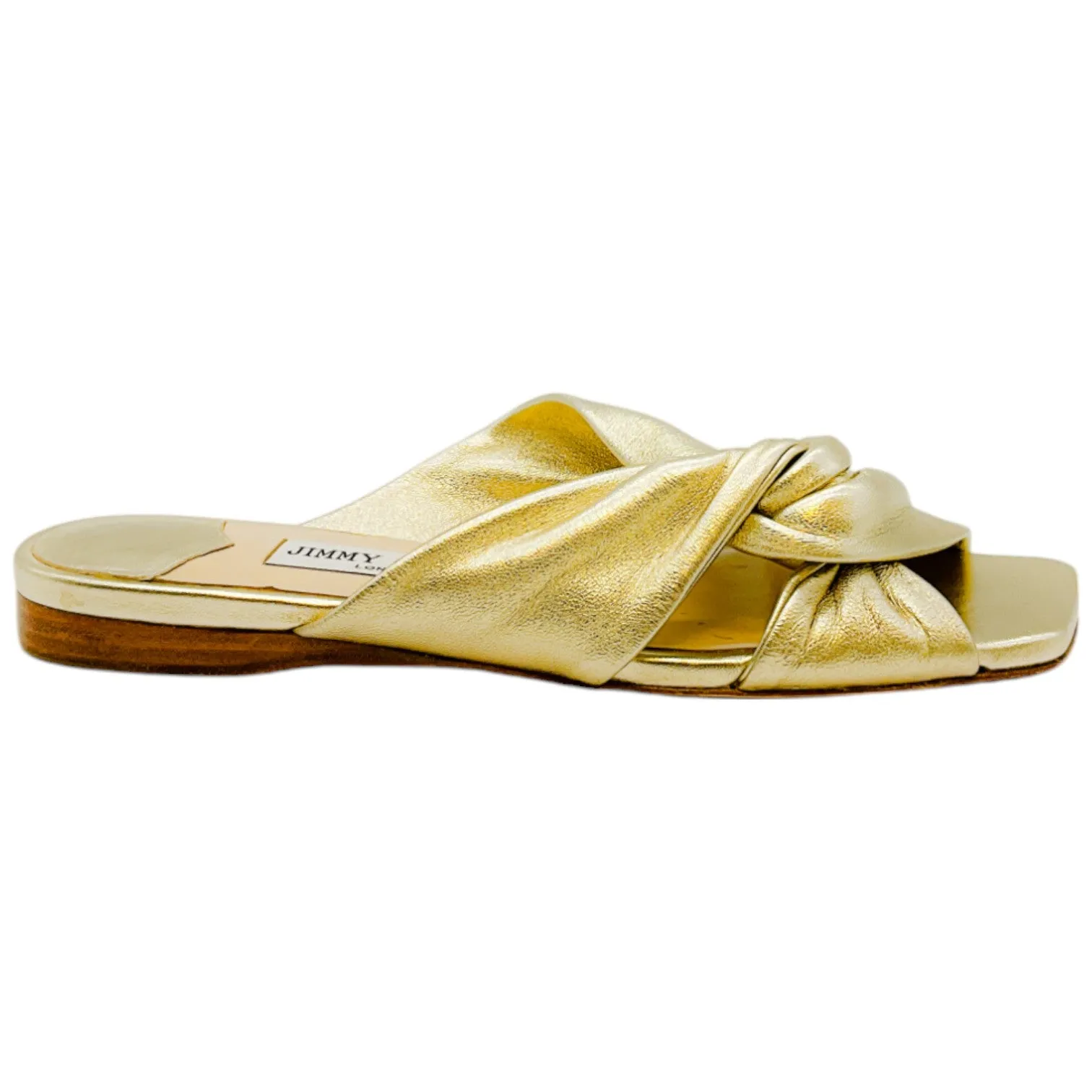 Jimmy Choo Gold Metallic Nappa Leather Sandal