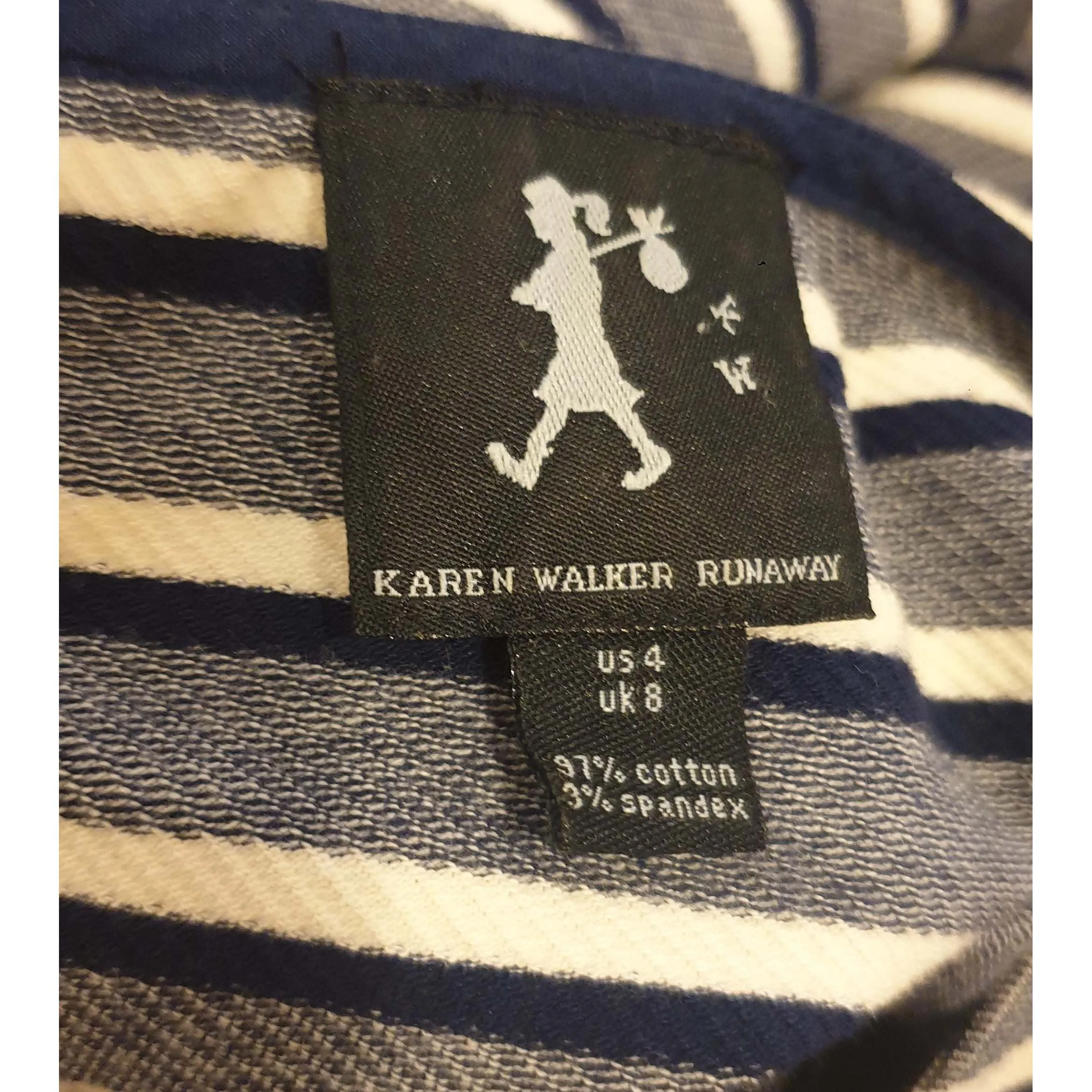 Karen Walker preloved navy and white dress size 8