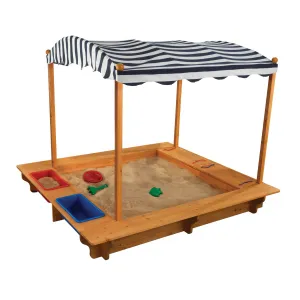 KidKraft Outdoor Sandbox with Canopy - Navy & White