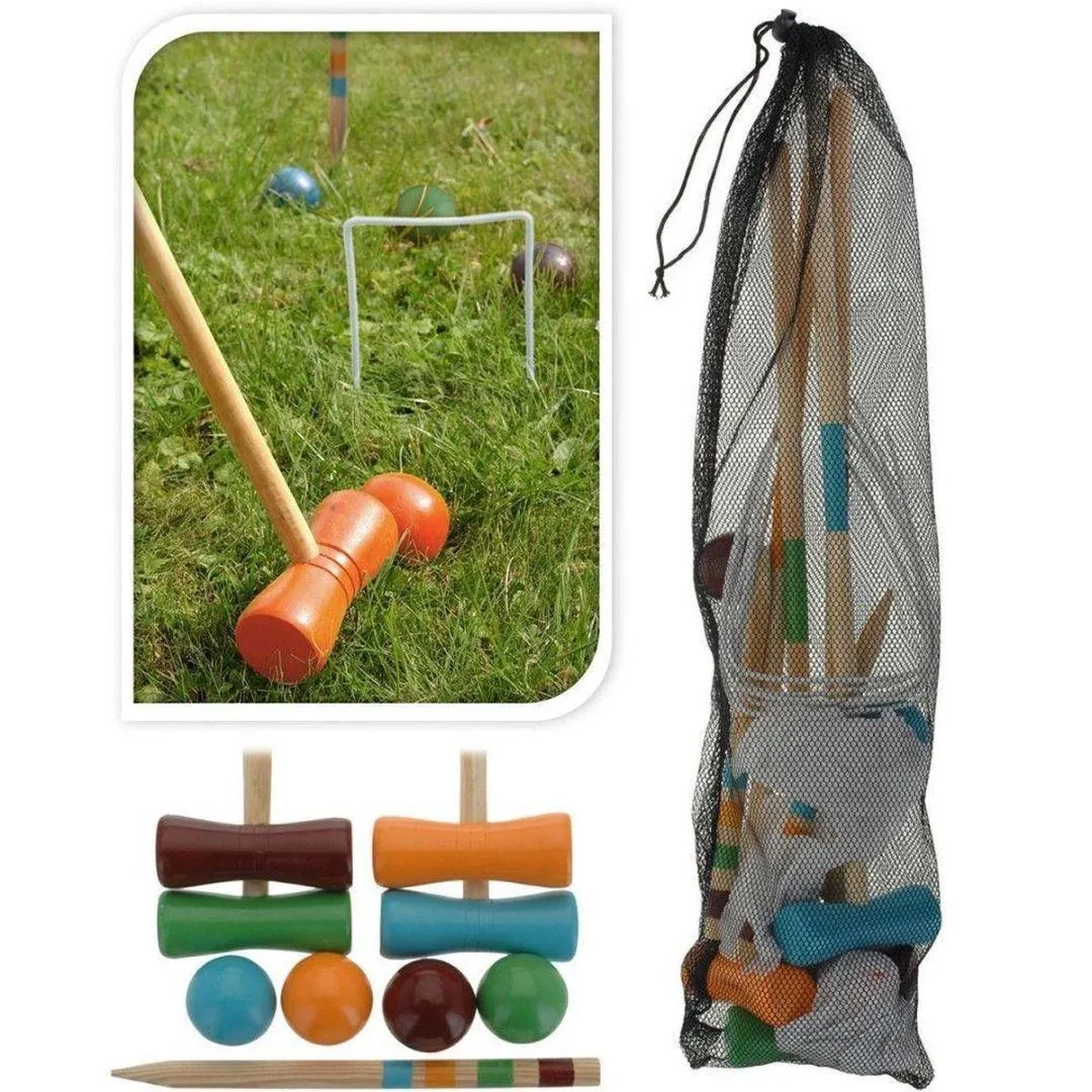 Kids 4 Player Wooden Croquet Set