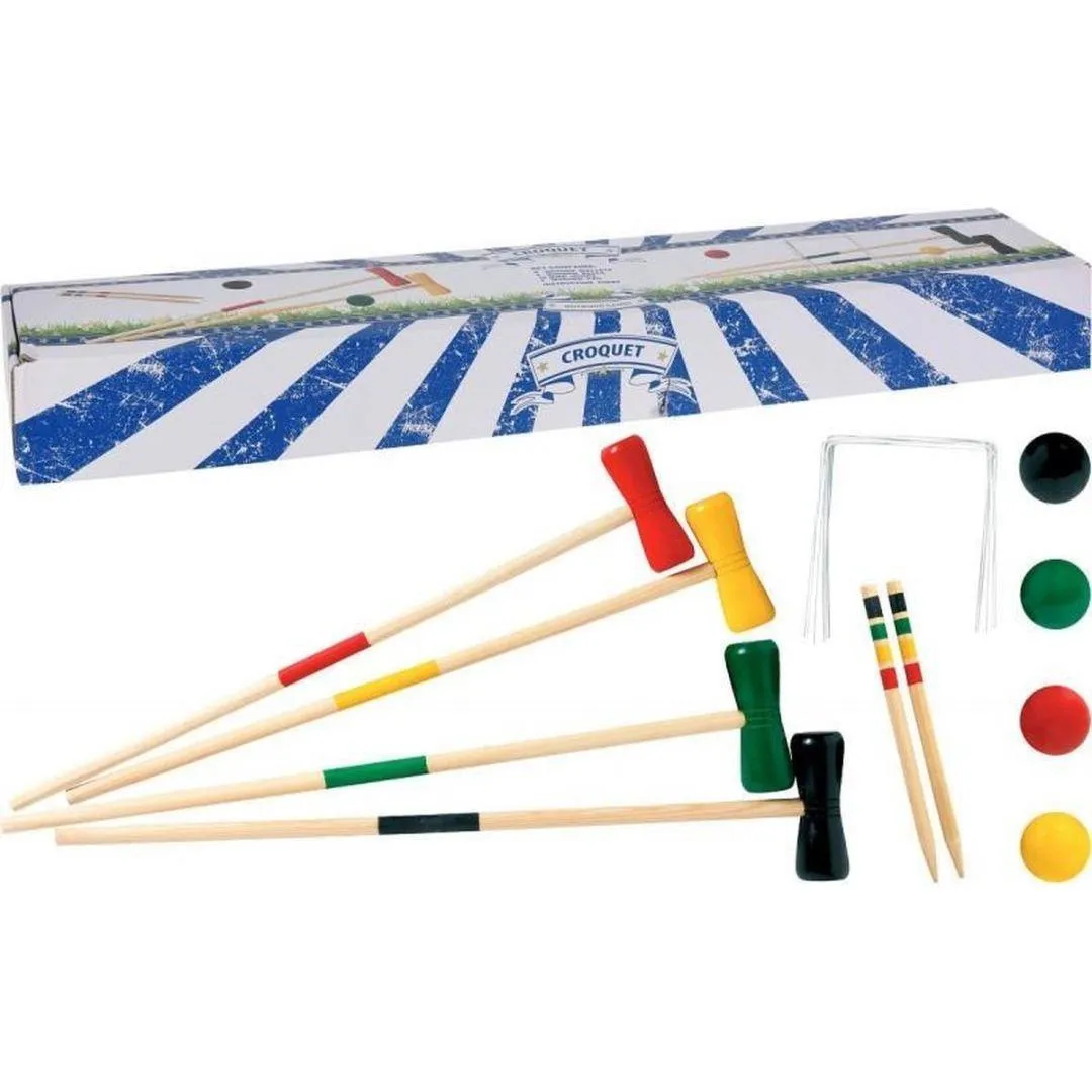Kids 4 Player Wooden Croquet Set