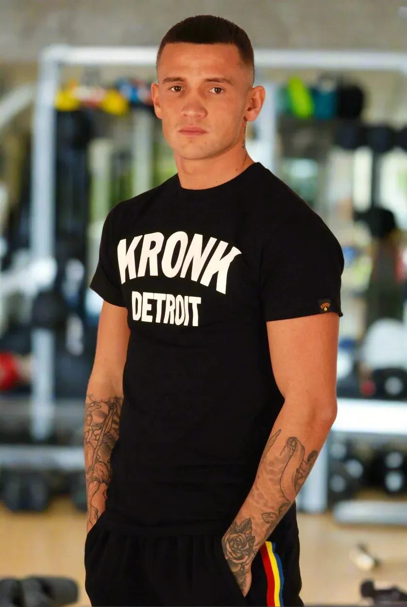 KRONK DETROIT REGULAR FIT T SHIRT-BLACK/WHITE