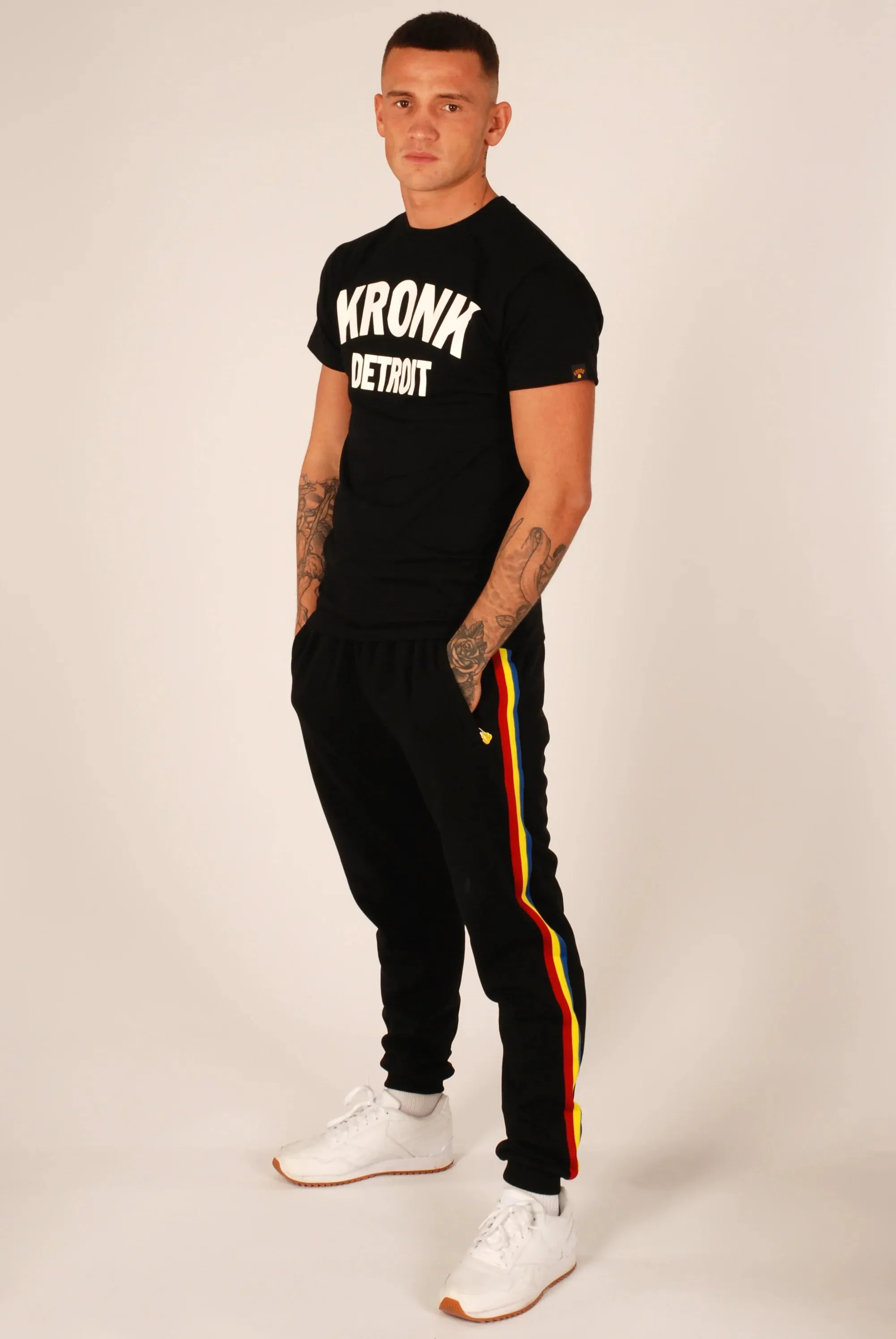 KRONK DETROIT REGULAR FIT T SHIRT-BLACK/WHITE