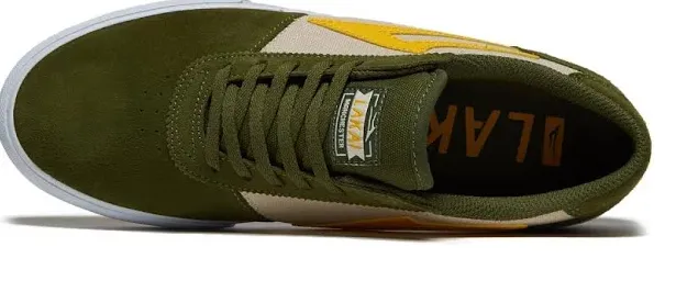 LAKAI SKATE SHOES: MANCHESTER Chive Suede. Sizes 7,8,9,10,12