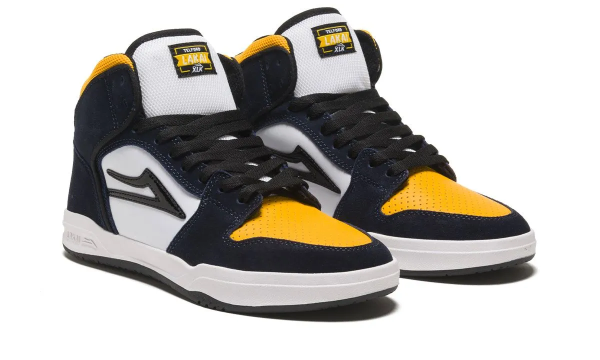 Lakai Telford Skate Shoes - Navy/Yellow