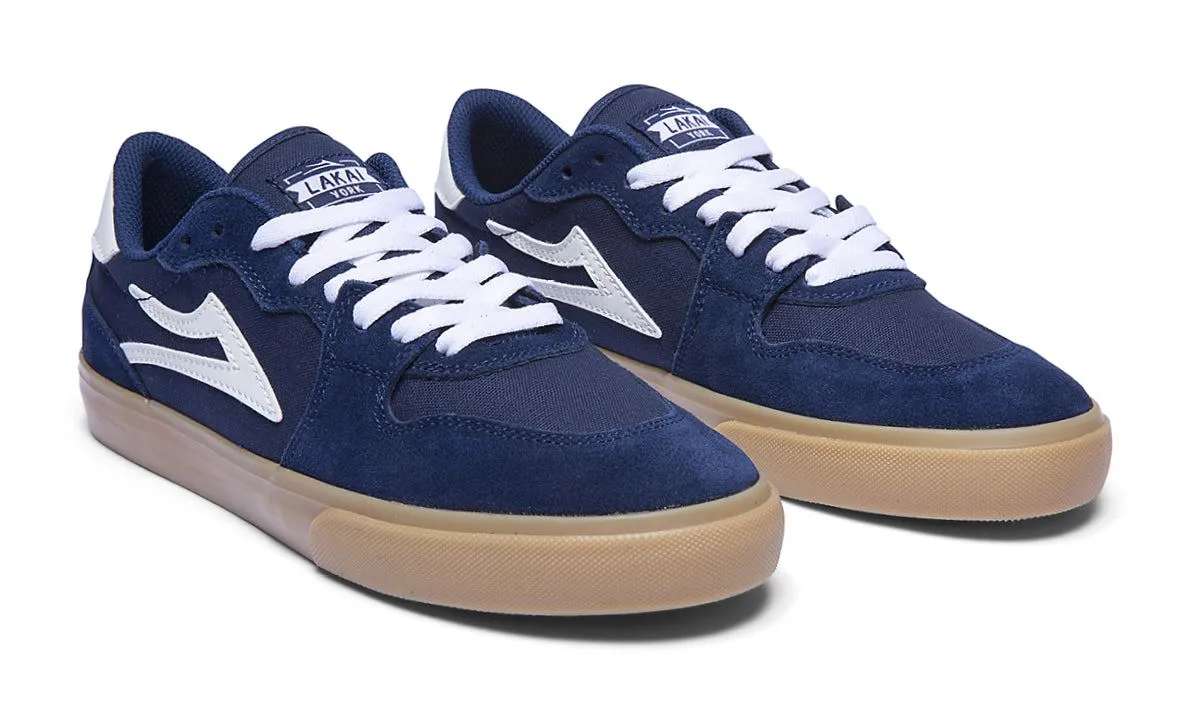 Lakai York Skate Shoes - Navy/Gum