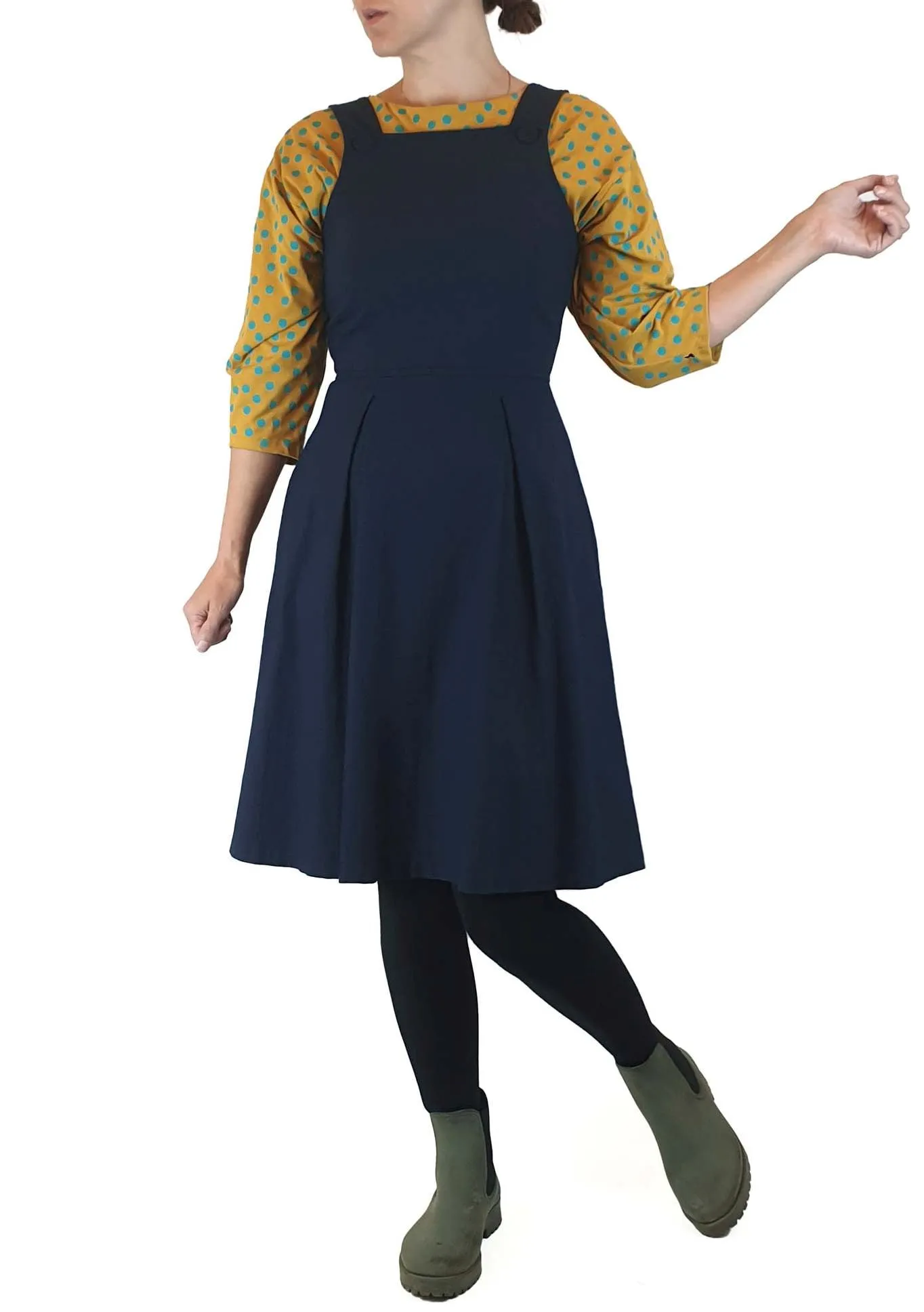 Leona Edminston navy pinafore style dress size 1