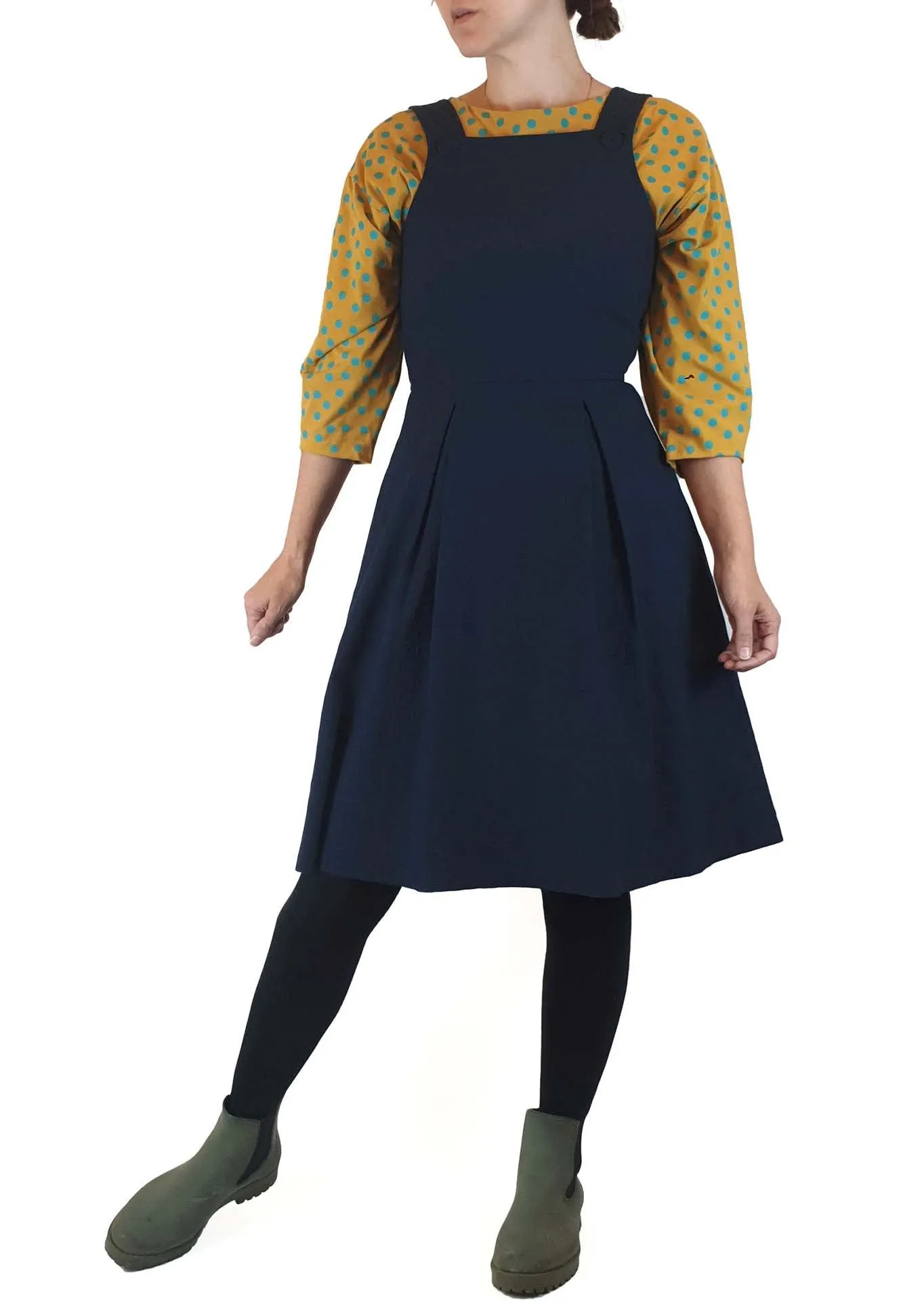 Leona Edminston navy pinafore style dress size 1