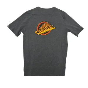 Levelwear Core Logo Shortsleeve Shirt - Vancouver Canucks Retro Skate Heather Grey