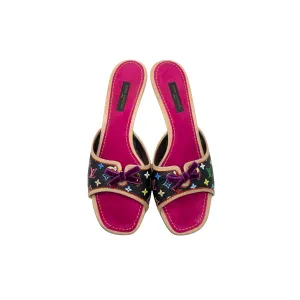 Louis Vuitton Black Multicolor Kitten Heels