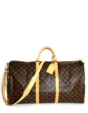 Louis Vuitton Monogram Keepall Bandouliere 60 Duffle Bag