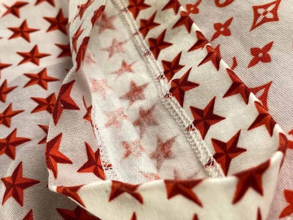 Louis Vuitton Rare Men's XL Orange Star LV Logo Monogram T-Shirt 5lvs78