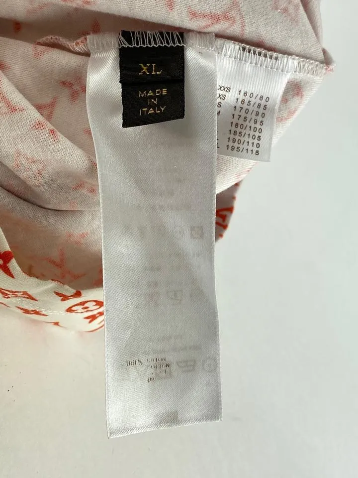 Louis Vuitton Rare Men's XL Orange Star LV Logo Monogram T-Shirt 5lvs78