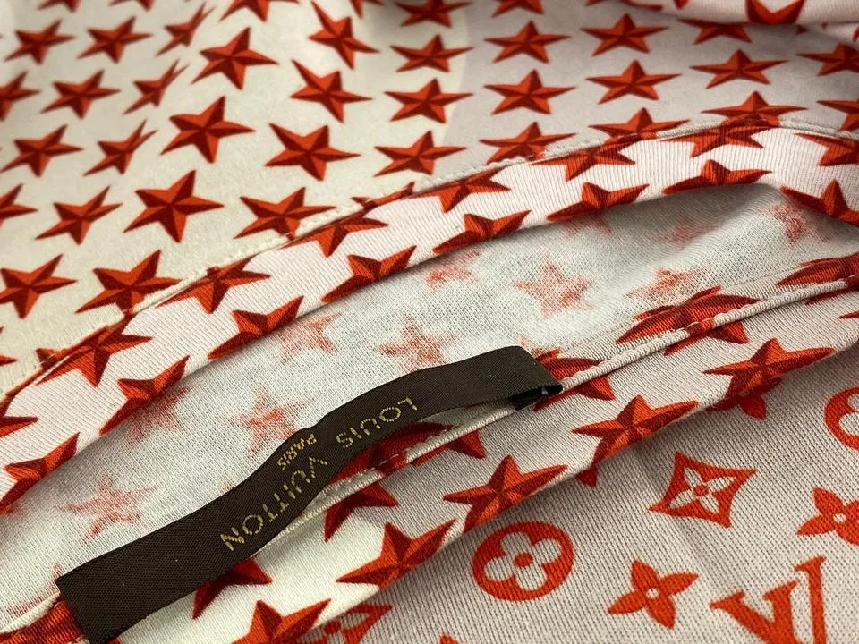 Louis Vuitton Rare Men's XL Orange Star LV Logo Monogram T-Shirt 5lvs78