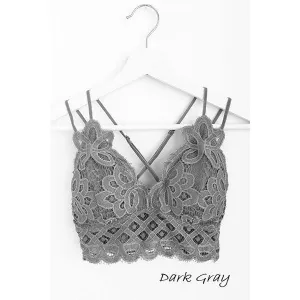Lovely In Lace Bralette in Dark Grey