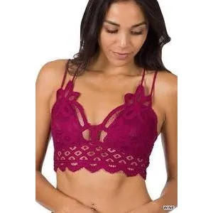 Lovely In Lace Bralette in Wine