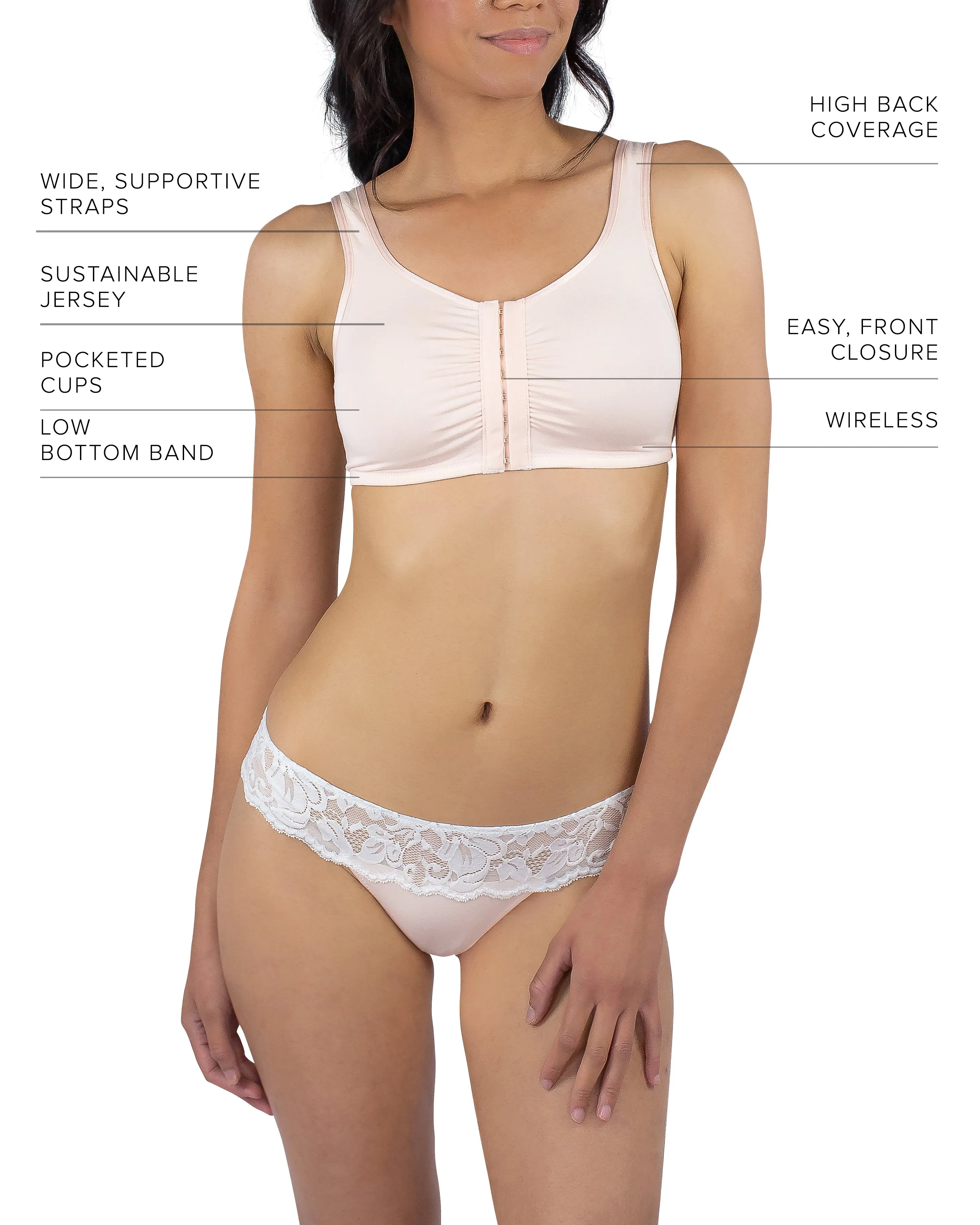 Maia Front Close Bra, Blush
