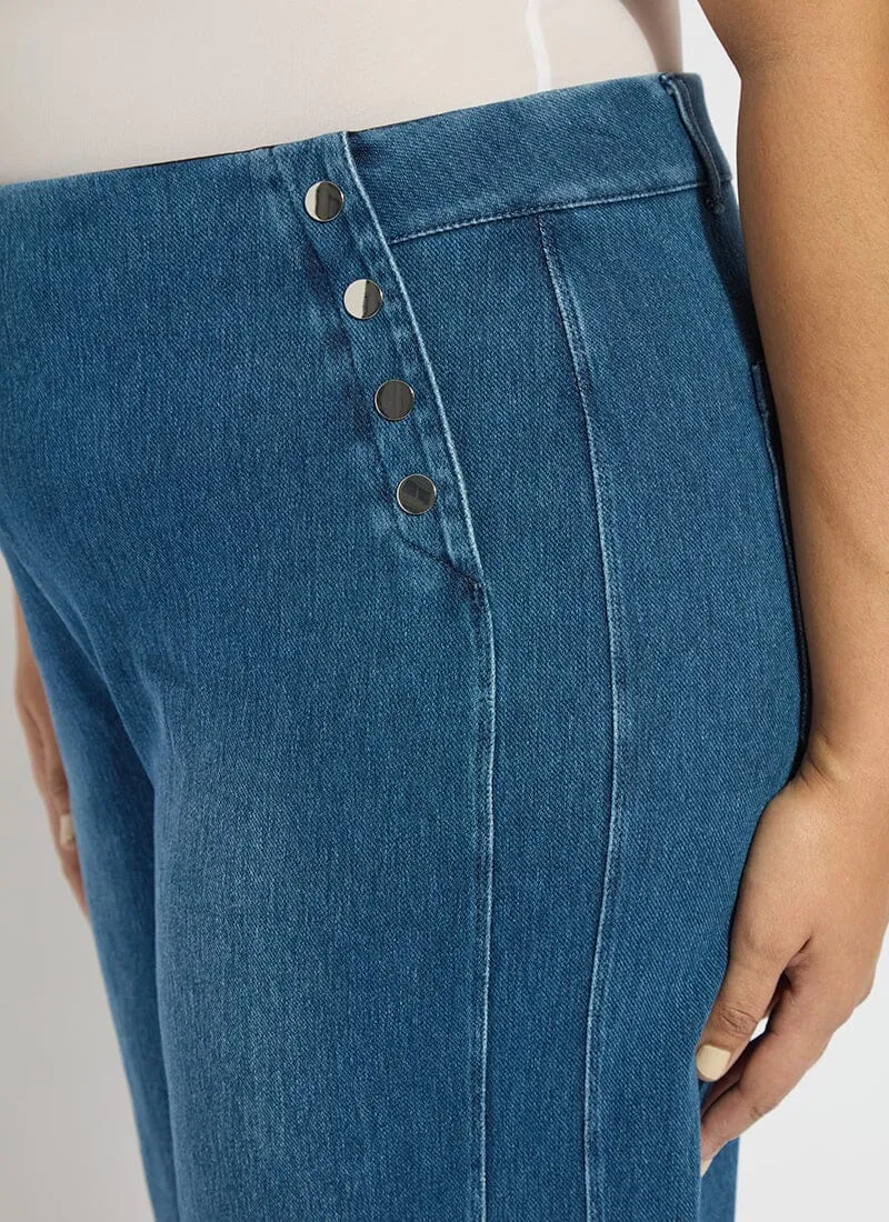 Mallory Sailor Hi Waist Wide Leg Denim (Plus Size, 28" Inseam)