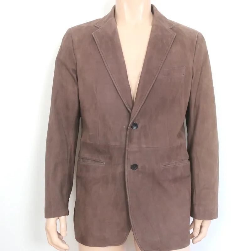 Malo Suede Blazer Brown Size 52 Two-Button Jacket