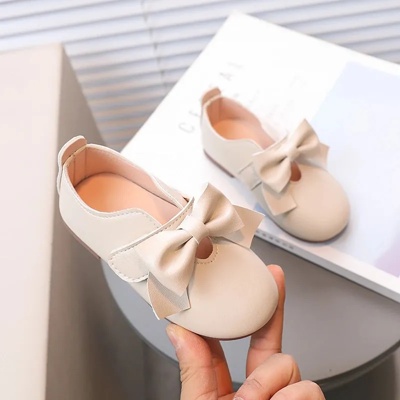 Mary Janes Big Bowknot Soft Pu Leather Comfy Princess Shoes