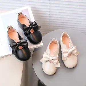 Mary Janes Big Bowknot Soft Pu Leather Comfy Princess Shoes