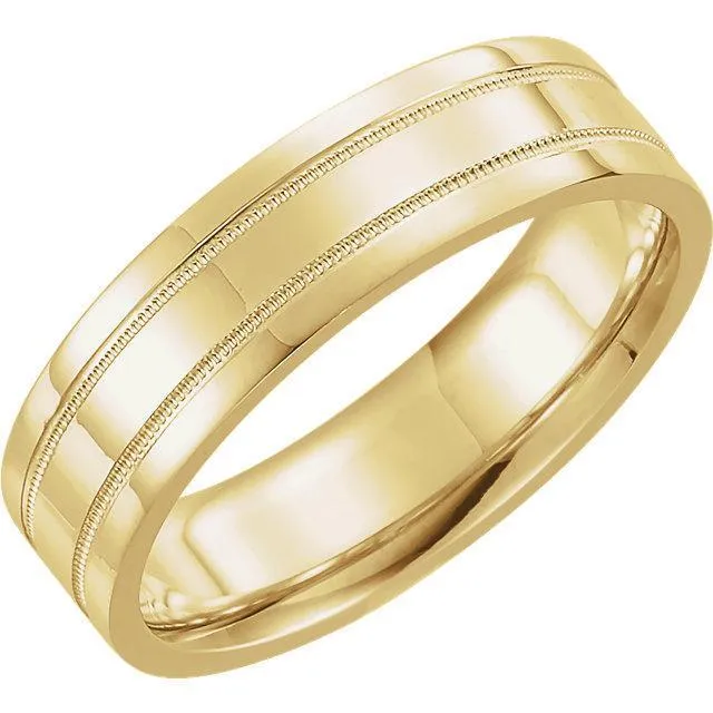 Matthew Flat Comfort Fit Milgrain Band