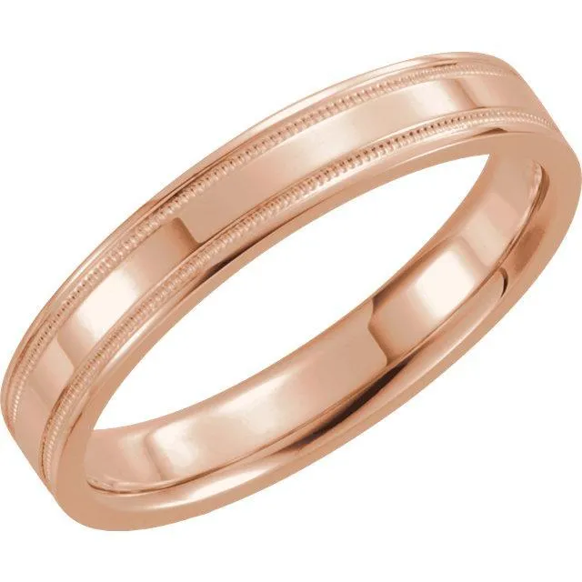 Matthew Flat Comfort Fit Milgrain Band
