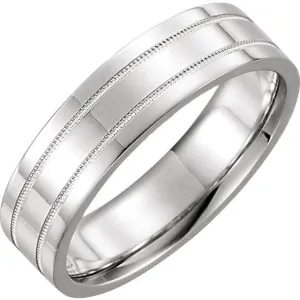 Matthew Flat Comfort Fit Milgrain Band