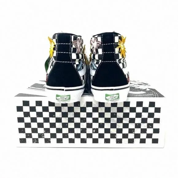 💖MEGA SALE💖Vans Sk8 Hi Men Checkered Black VN0A5FCC89C Sun Skate White