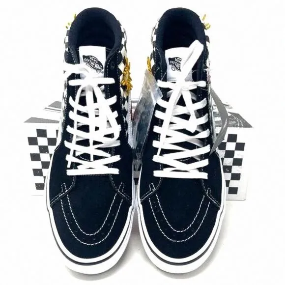 💖MEGA SALE💖Vans Sk8 Hi Men Checkered Black VN0A5FCC89C Sun Skate White
