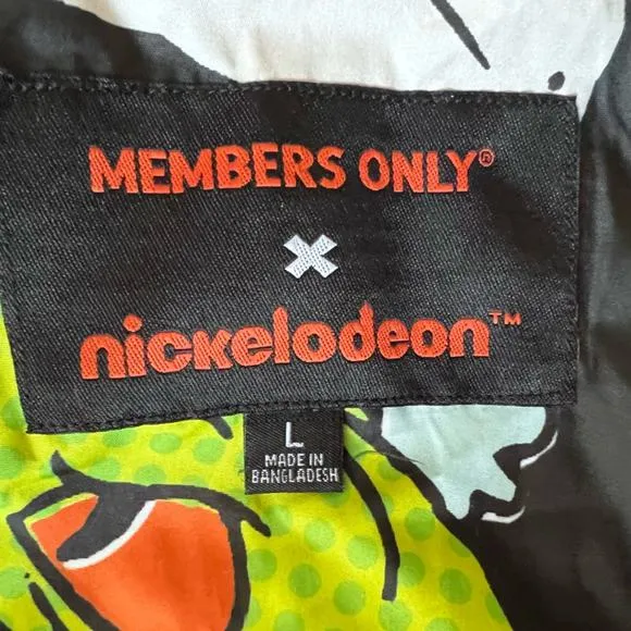 Members Only X Nickelodeon Rugrats Novelty Print Retro Nostalgic Windbreaker - L