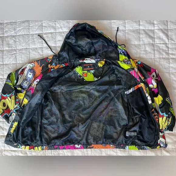 Members Only X Nickelodeon Rugrats Novelty Print Retro Nostalgic Windbreaker - L
