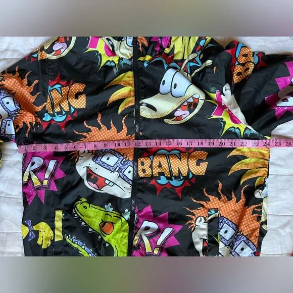 Members Only X Nickelodeon Rugrats Novelty Print Retro Nostalgic Windbreaker - L