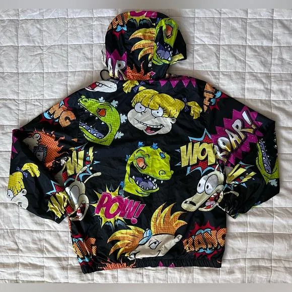 Members Only X Nickelodeon Rugrats Novelty Print Retro Nostalgic Windbreaker - L