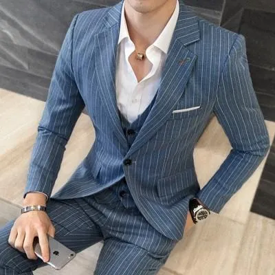 Men's 3 Piece Fashion Vertical Stripe Set